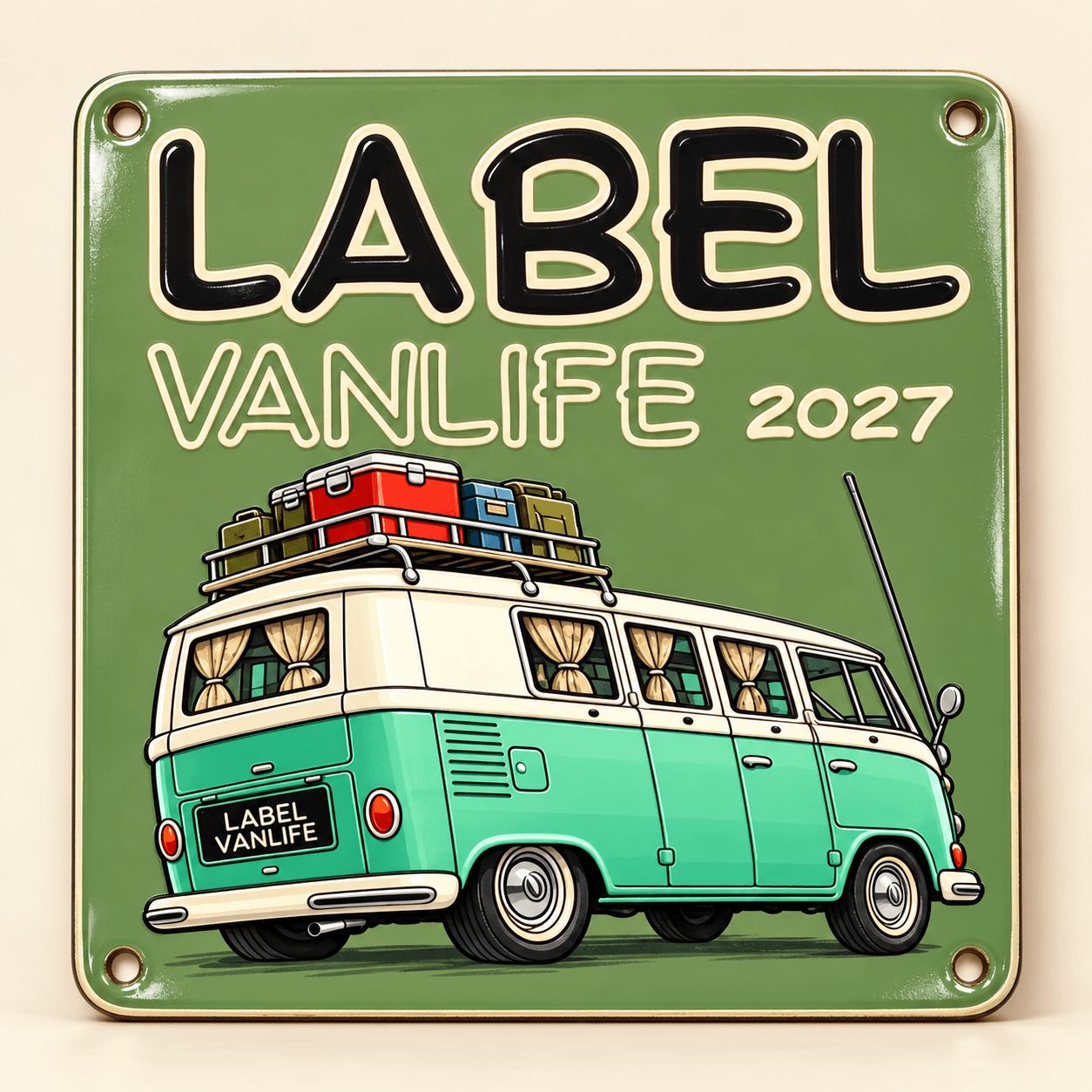 Plaque émaillée Label Vanlife 2027