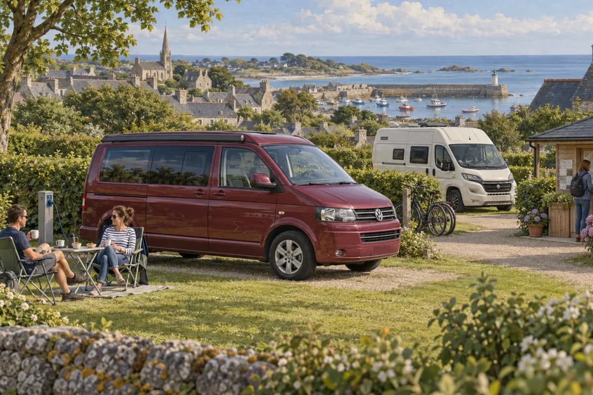 Photographie éditoriale d’un voyage en van entre Beuvron-en-Auge, Blangy-le-Château, Le Bec-Hellouin, dans l’esprit du Mag Label Vanlife.