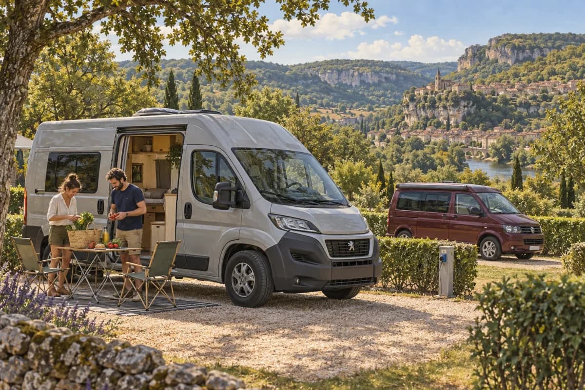 Photographie éditoriale d’un voyage en van entre Navarrenx, dans l’esprit du Mag Label Vanlife.