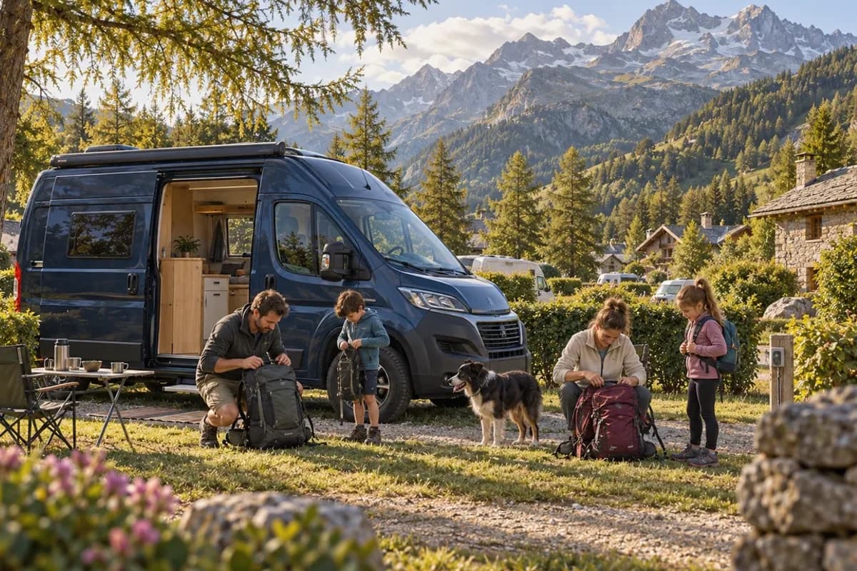 Photographie éditoriale d’un voyage en van entre Saint-Antoine-l'Abbaye, dans l’esprit du Mag Label Vanlife.