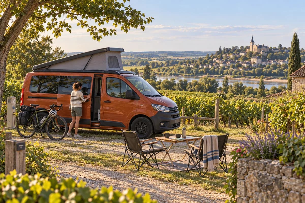 Photographie éditoriale d’un voyage en van entre Apremont-sur-Allier, Sancerre, dans l’esprit du Mag Label Vanlife.