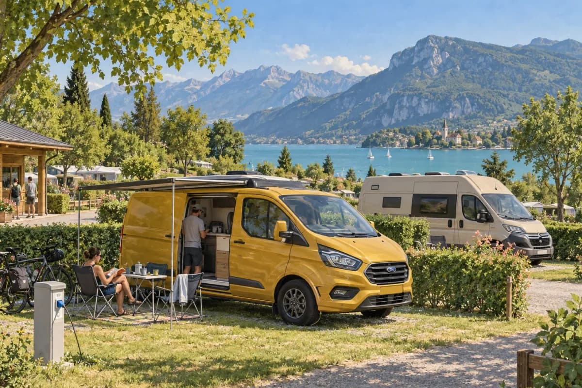 Photographie éditoriale d’un voyage en van entre Brousse-le-Château, Sainte-Eulalie-d'Olt, Saint-Côme-d'Olt, dans l’esprit du Mag Label Vanlife.