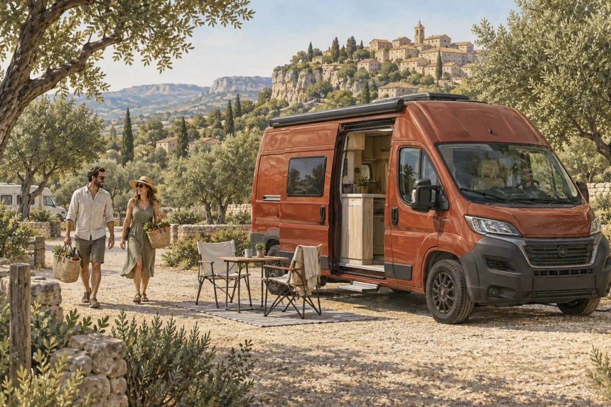 Photographie éditoriale d’un voyage en van entre Châtillon-en-Diois, Mirmande, dans l’esprit du Mag Label Vanlife.