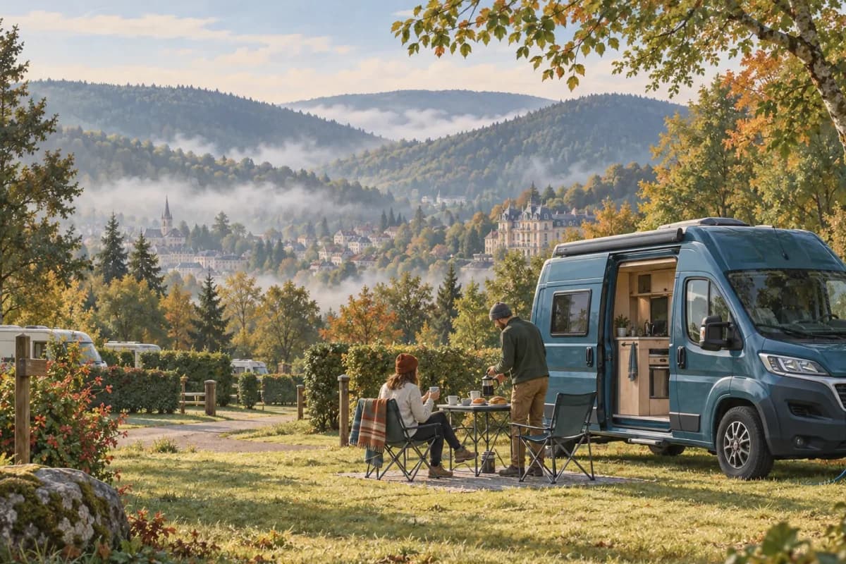 Photographie éditoriale d’un voyage en van entre Flavigny-sur-Ozerain, Châteauneuf, Pesmes, dans l’esprit du Mag Label Vanlife.