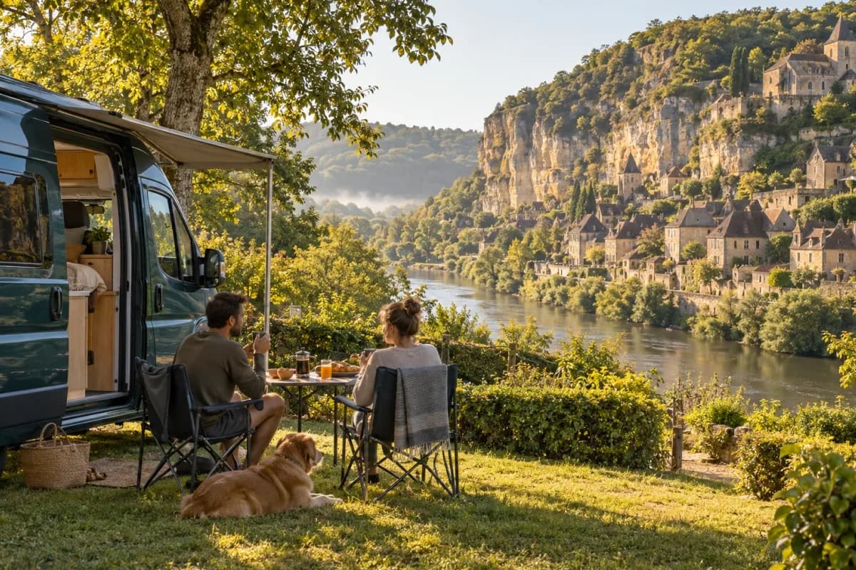 Photographie éditoriale d’un voyage en van entre Fourcès, Saint-Bertrand-de-Comminges, dans l’esprit du Mag Label Vanlife.