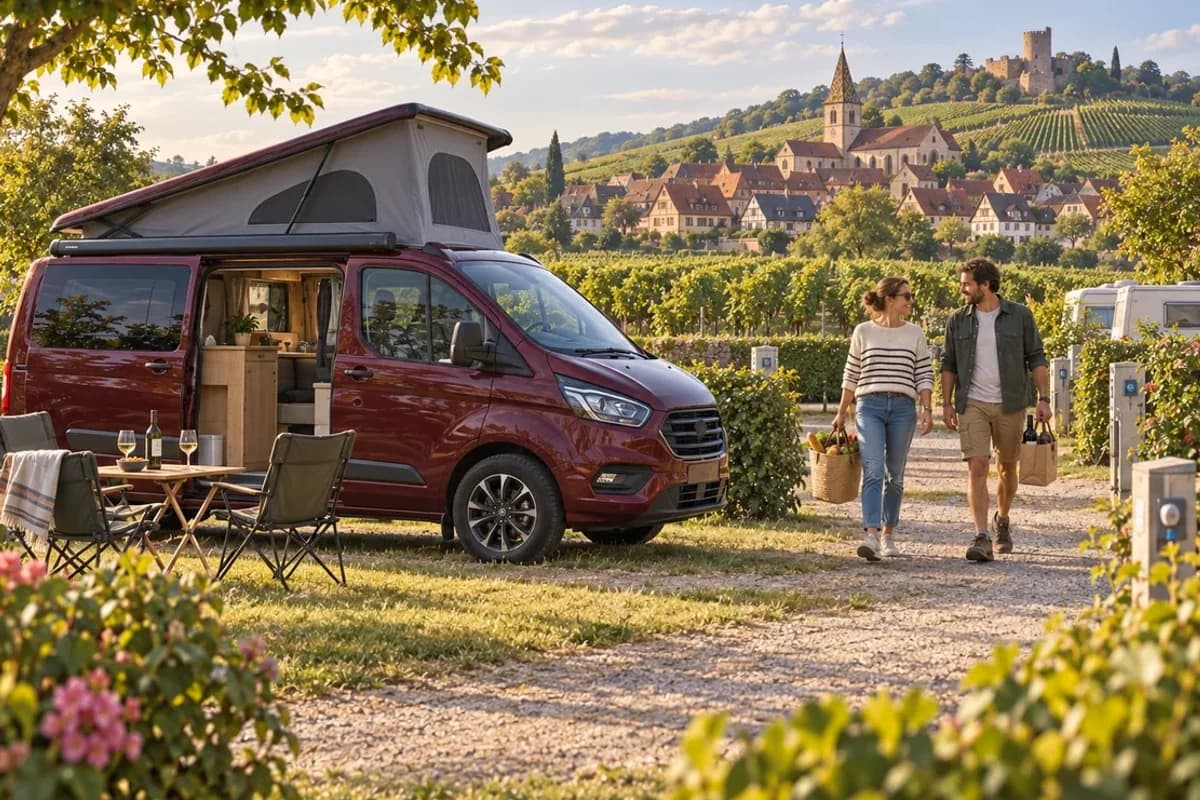 Photographie éditoriale d’un voyage en van entre Hunspach, Mittelbergheim, Saint-Quirin, dans l’esprit du Mag Label Vanlife.