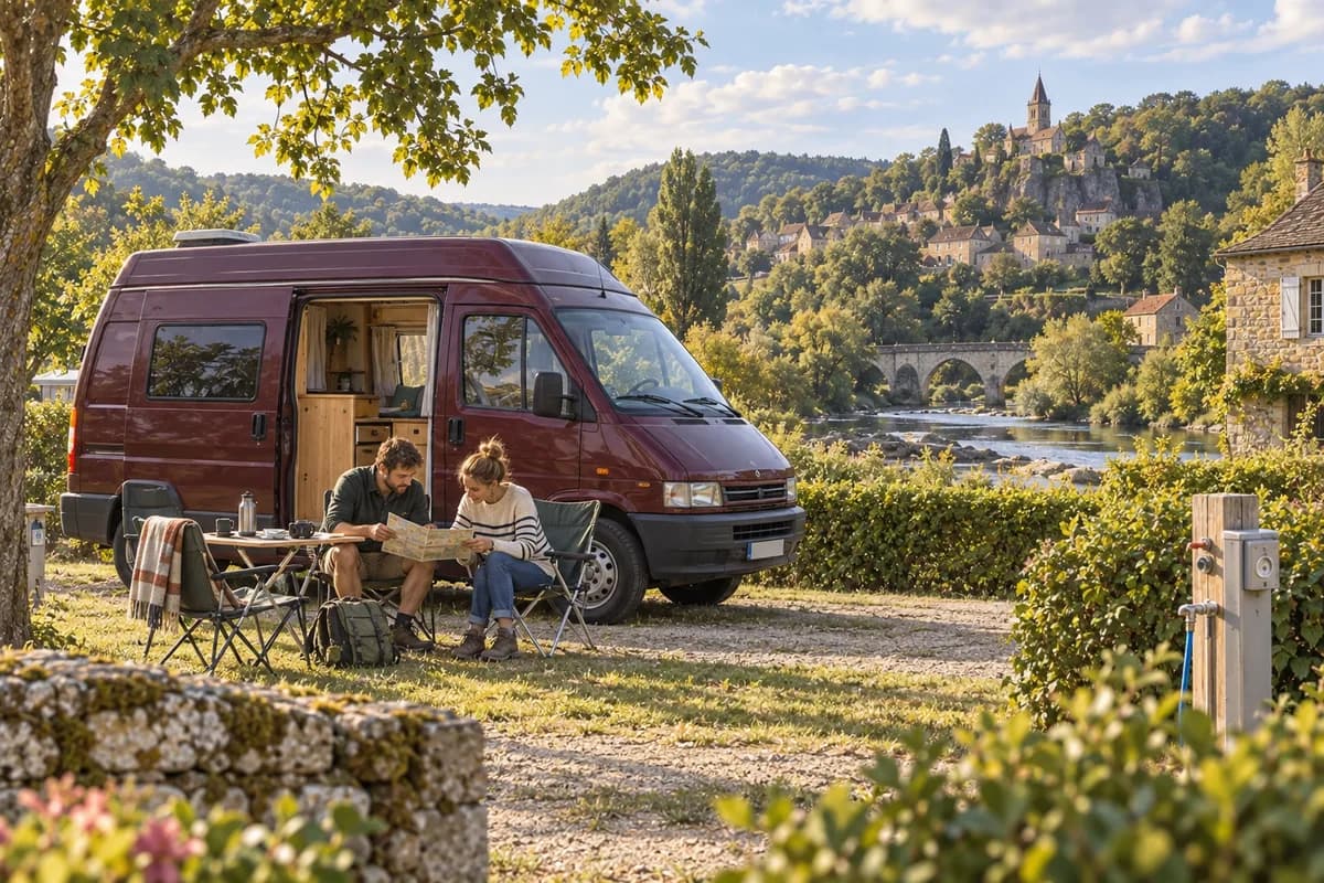 Photographie éditoriale d’un voyage en van entre Lavardin, Montrésor, dans l’esprit du Mag Label Vanlife.