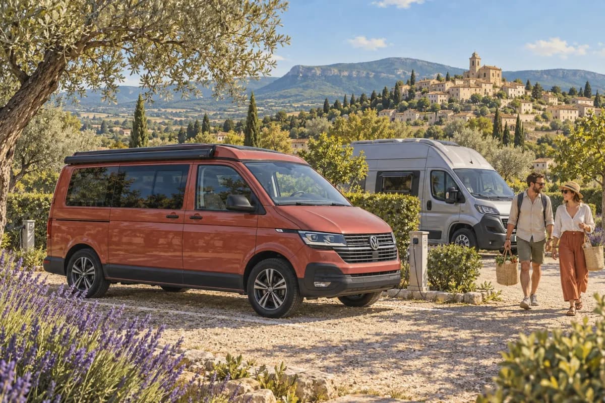 Photographie éditoriale d’un voyage en van entre Le Poët-Laval, Grignan, La Garde-Adhémar, Séguret, dans l’esprit du Mag Label Vanlife.