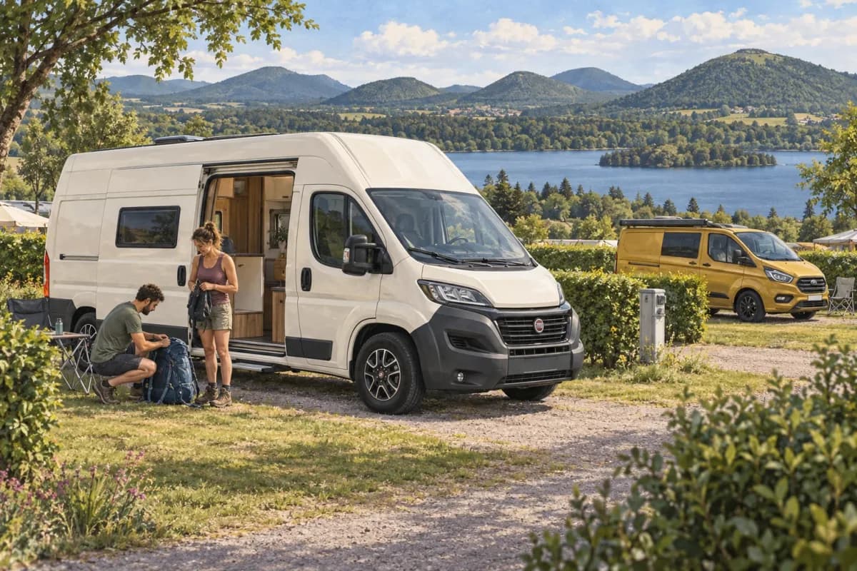 Photographie éditoriale d’un voyage en van entre Mortemart, dans l’esprit du Mag Label Vanlife.