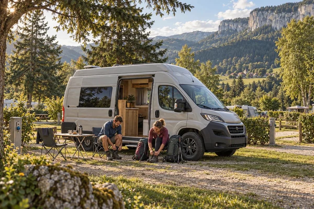 Photographie éditoriale d’un voyage en van entre Rodemack, dans l’esprit du Mag Label Vanlife.