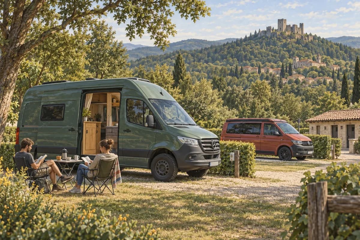 Photographie éditoriale d’un voyage en van entre Sare, Ainhoa, La Bastide-Clairence, Saint-Jean-Pied-de-Port, dans l’esprit du Mag Label Vanlife.
